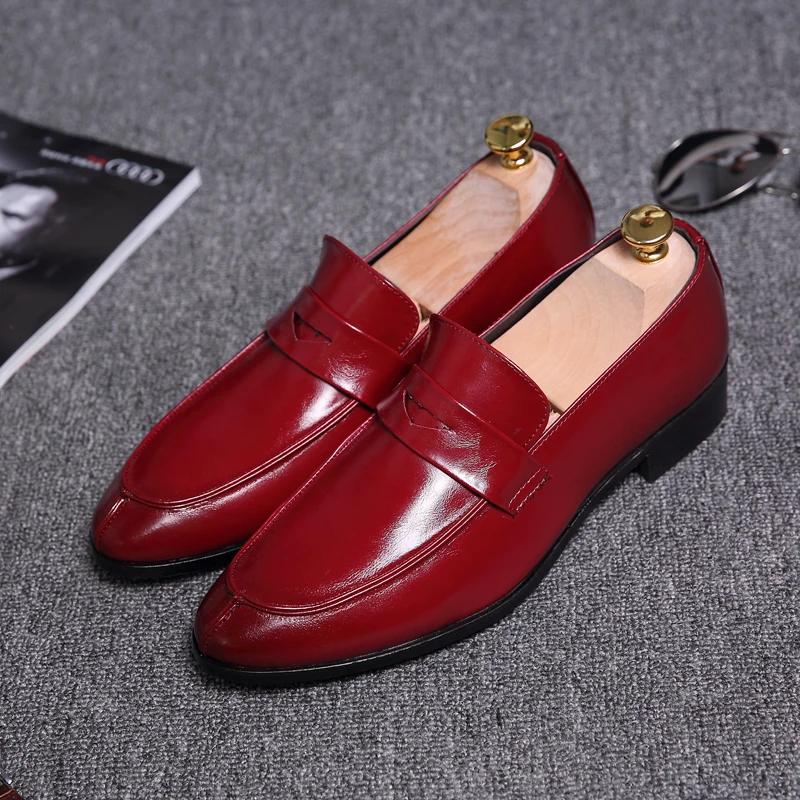Men's Penny Loafers Slip On Leather Male Casual Office Business Dress Shoes Men Fashion Party Wedding Formal Shoes Footwear