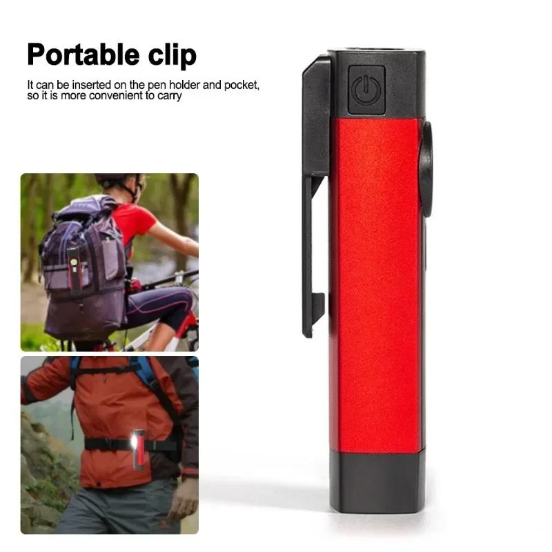 Powerful COB Work Light  USB Rechargeable LED Flashlight Magnetic Torch Emergency Warning Light for Outdoor Camping Car Repair