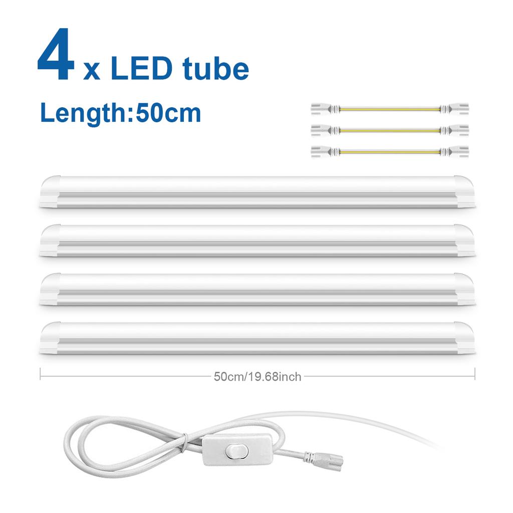 LED Under Cabinet Light 25W 50CM T8 LED Light Tube Aluminium Bar Ceiling Lamp For Study Shop Garage Workbench Warehouse Kitchen