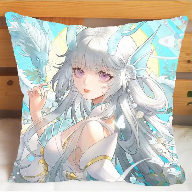 Arena of Valor Honor of Kings Xi Shi Polštář a Povlak na polštář Potah na polštářek Oboustranný tisk Plyšové Dekorační polštáře 40x40cm