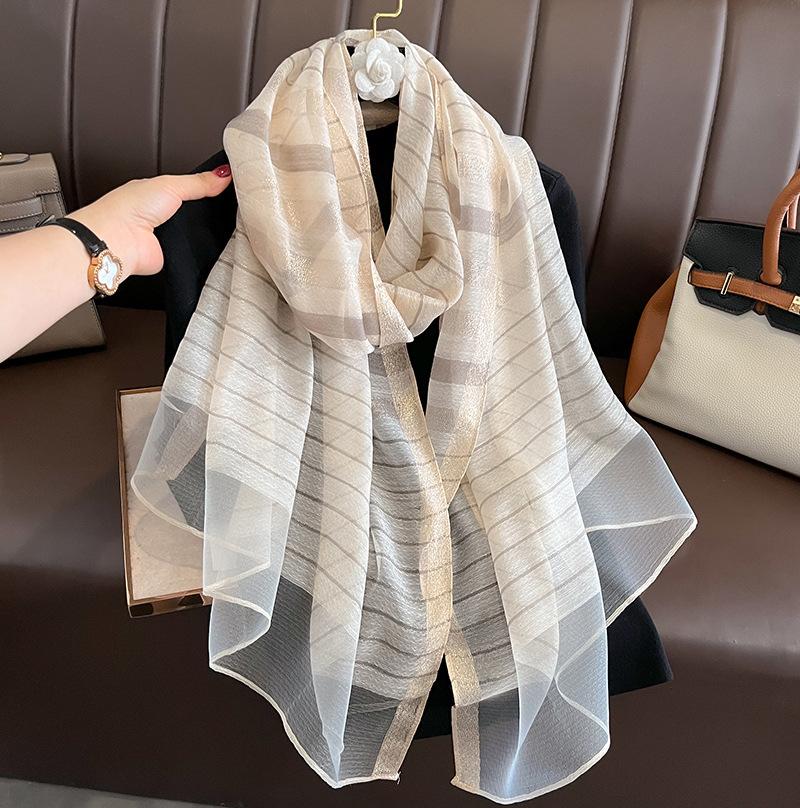 Silk Wool Scarf Shawls and Wraps for Women Foulard Headkerchief Luxury Brand Hijab New Lady Pashmina Scarves Bandana Poncho