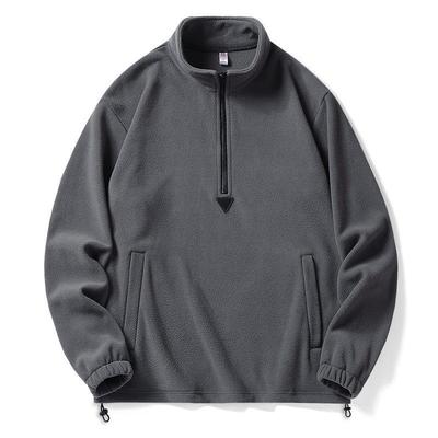 Sweater Men's Fleece Turtleneck Spring Solid Color Zipper Jacket