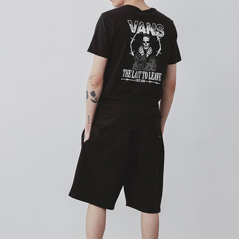 Vans Back Print Short Sleeve T-Shirt Unisex Tops Black VN0A4P5ABLK
