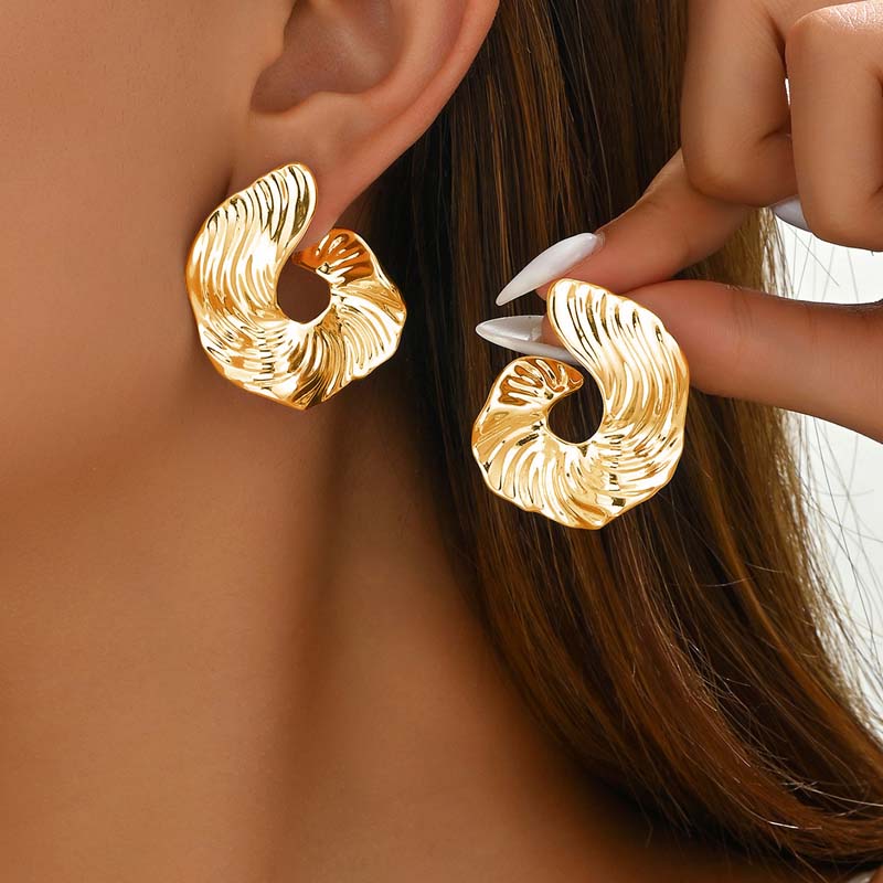 Luxury Full Rhinestone Leaf Stud Earrings For Women Exaggerated Big Circle Round Statement Earrings Wedding Jewelry Gift