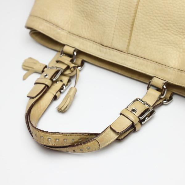 COACH leather Tote Bag leather beige Women 5056 Used