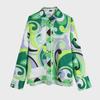 Spring 2022 European & American Style Women's Green Print Shirt & Skirt Set