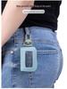 Unisex Genuine Leather Double Zipper Key Holder Waist Bag
