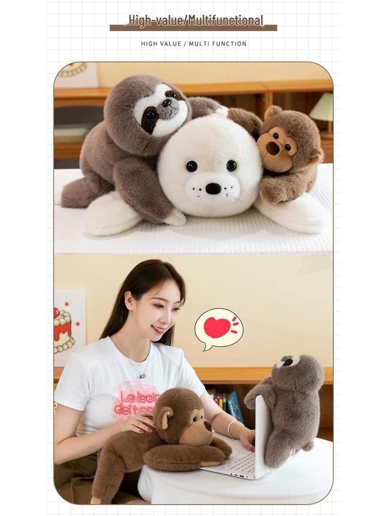 Mego Herriot Plush Sloth Monkey Seal Doll – Comforting Toy for Kids