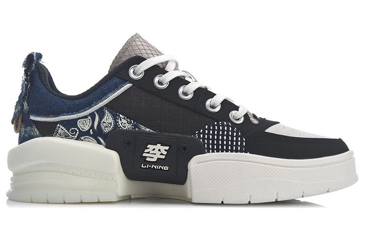 Li Ning Wave, Zen Low top Skateboard Shoes Women's Gray Black Blue AGCR214-1