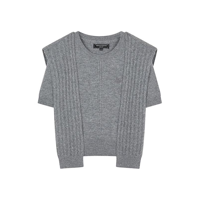 Teenie Weenie Women's Shawl-Style Short Sleeve Knit Sweater