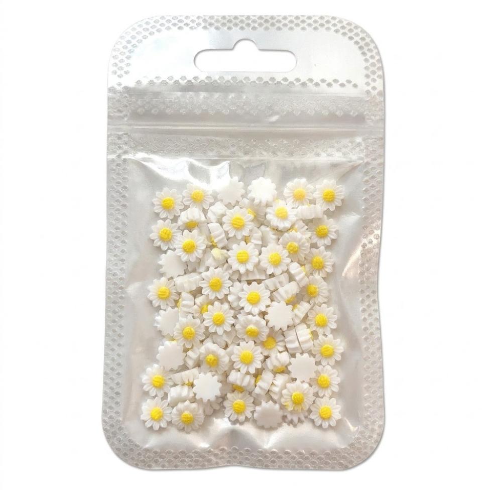 100pcs 6*6mm Daisy Rhinestones Realistic Nail Decoration Rhinestones  For Nail Art белый