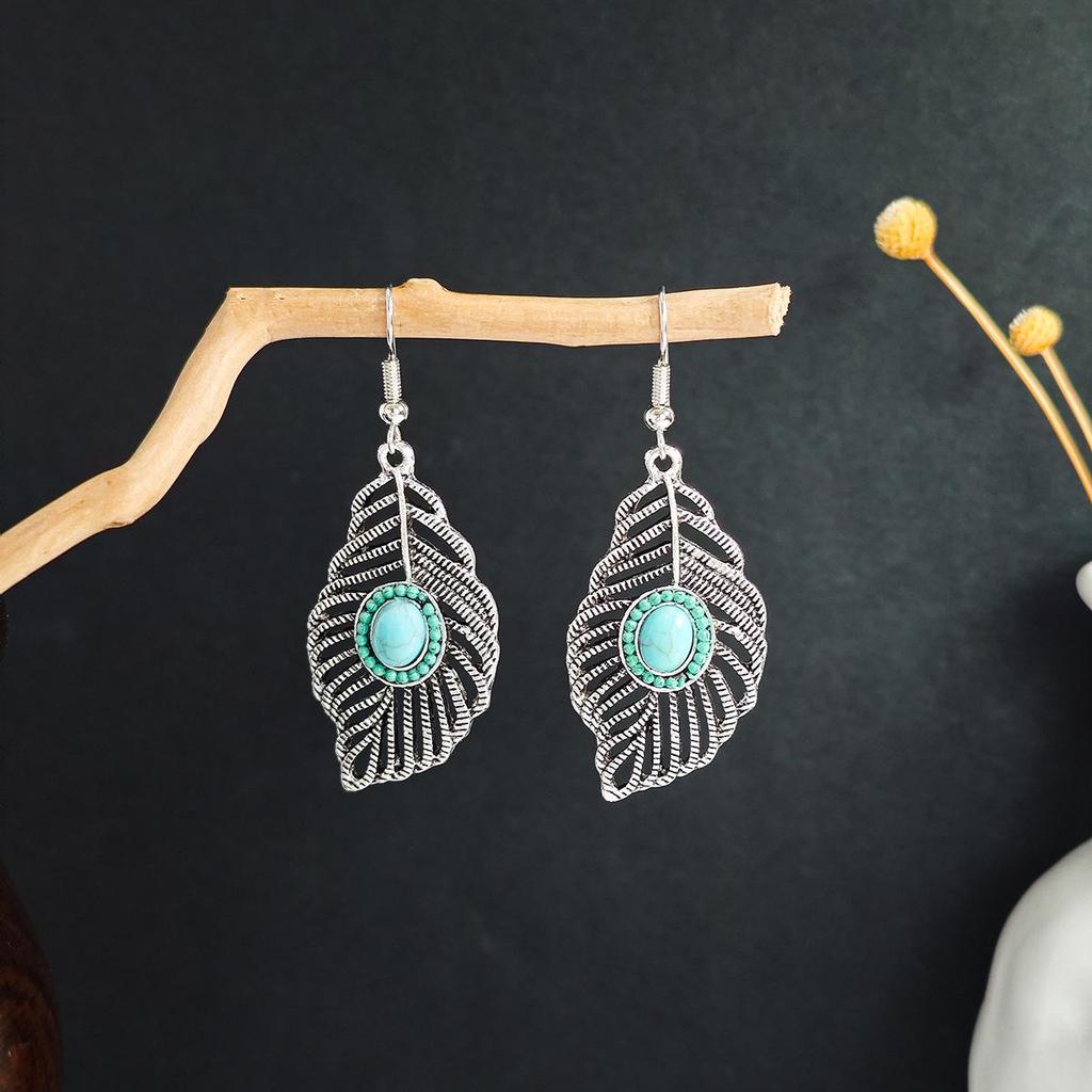 Boucles d'oreilles pendantes longues à pampilles en métal de style ethnique bohème