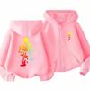 Autumn Trendy Outerwear Outdoors Children Game Print Zip Black Pink Girl Hoodie Boy Tops Casual Sweatshirt Kids