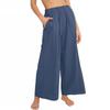 Spring And Summer New Cotton And Linen Women'S Clothing Solid Color Trendy Brand High Waist Loose Casual Wide Leg Pants