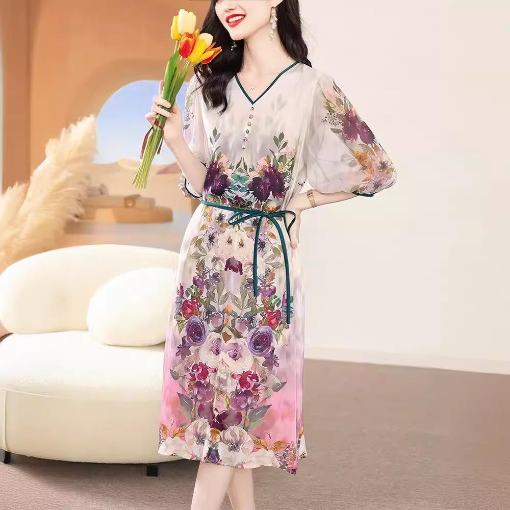 

Летнее платье для мамы Новое элегантное темпераментное 3XL