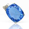 87 Ct Blue Topaz 925 Sterling Silver Pendant Certified Collection For Gift