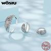 WOSTU 925 Sterling Silver Vintage Flower Pattern Wide Opening Ring For Women Mother's Day Gift Wedding Party Accessory Anillos