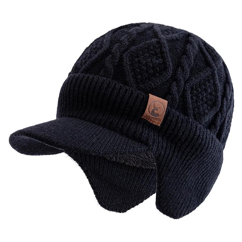 Pour Hommes Femmes Genre Neutre Chapeau d'Hiver Doublure Peluche Fourrure Chapeau Chaud à Oreilles Style Bonnet Doux Chapeau Tricoté Épais Sport Hiver Extérieur