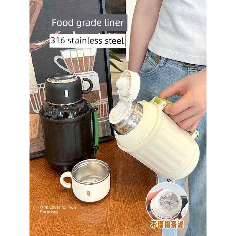 Large-Capacity Thermos Cup 2025 New Model for Male and Female Students, High-Looking 316 Stainless Steel Outdoor Portable Tea-Making Kettle