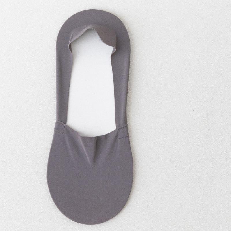 Men's Summer Ice Silk Non-falling and Invisible Silicone Anti Slip Boat Socks
