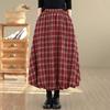 Plus Size High Waist Vintage Plaid Spring Autumn Casual Loose Long for Woman Skirts Womens Skirt