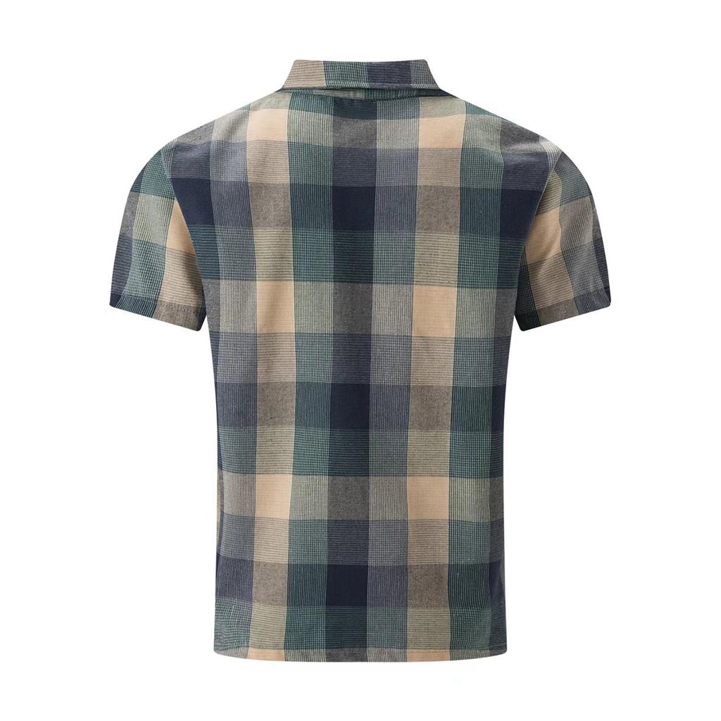 Men'S Casual Loose Fitting Short Sleeved Shirt Fashionable Lapel Shirt Top