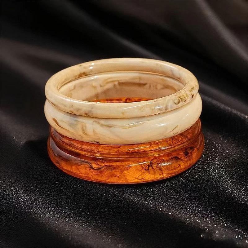 Earrings, Acrylic Marble Pattern Bracelet, Cold Wind Bracelet, Women'S Retro High-End Bracelet.