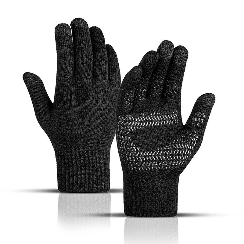 Winter Knitted Men's Gloves Touch Screen Full Finger Autumn Male Gloves