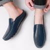 Men's Plus Size Genuine Leather Mules Male Summer Casual Shoes Breathable Comfy Sandals Open Back Low-heel Slippers