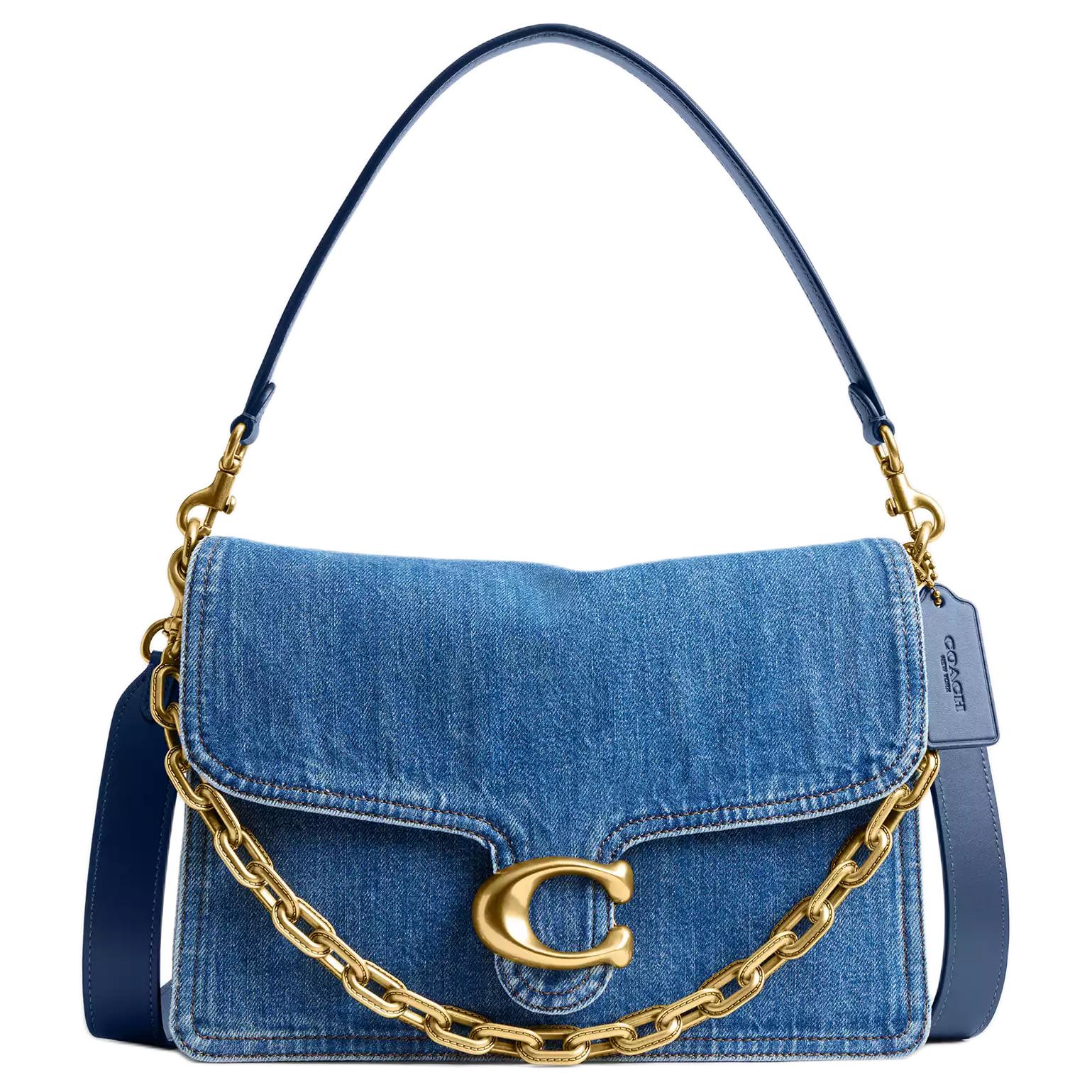 

Coach Tabby 30 Removable Chain Strap Denim Shoulder Bag Large Women shoulder bag Brass Dark-Blue CAN17-B4RHO Basic Set (Bag+Dust Bag)