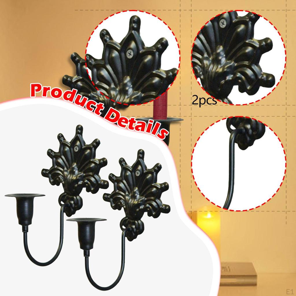 2 Pieces Candle Sconces Wall Sconce Holder Retro Mount Decorative for Living Room Table
