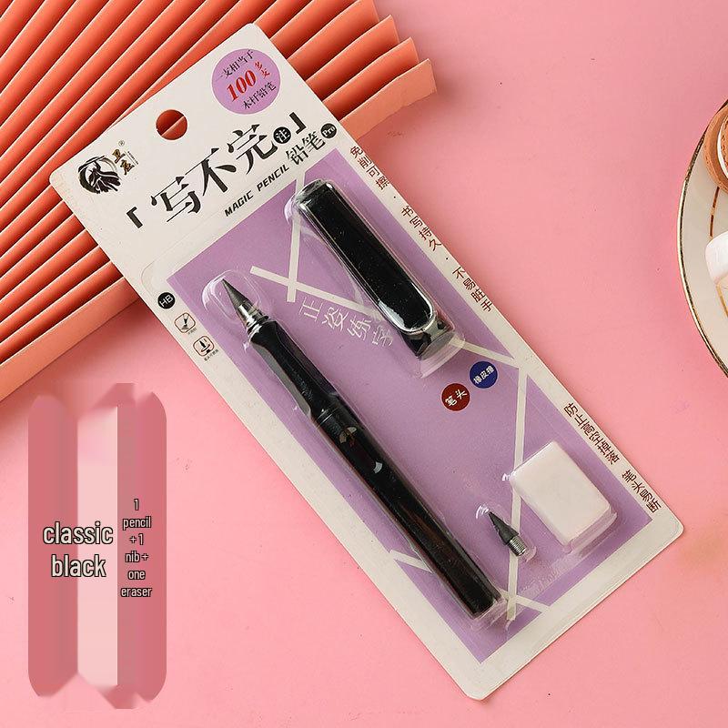 Eternal Black Pencil: Everlasting HB Pencil - No Ink, No Sharpening, Durable Writing & Drawing.