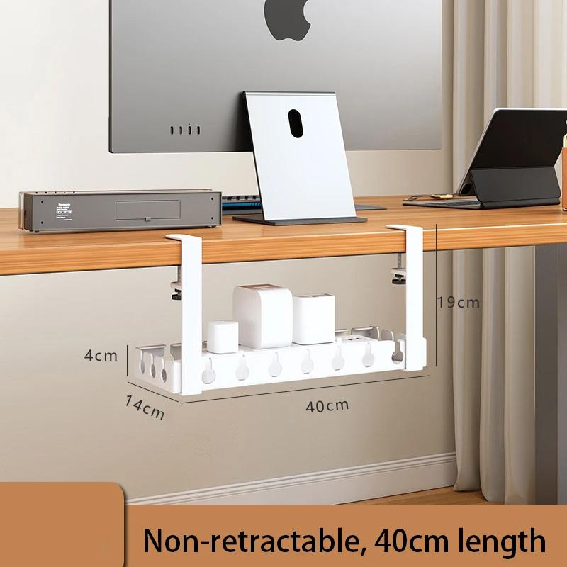 Bandeja de Gerenciamento de Cabos Sob a Mesa, Canaleta Extensível Resistente de Aço para Esconder Cabos Sob a Mesa, Porta-Cabos para Régua de Energia Gerenciamento de Fios