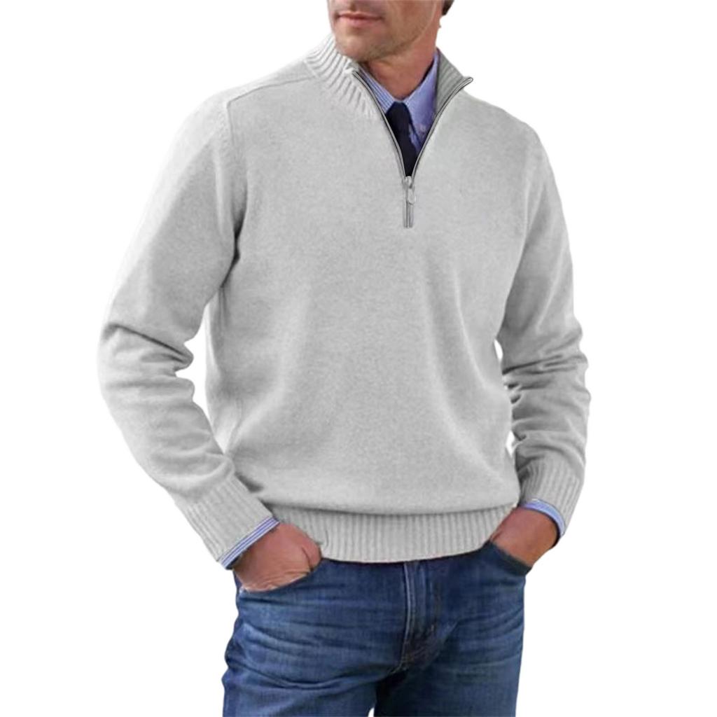 Men's  Big   Size  Knitting   Zipper  Keep   Warm  Base  Layer  Shirt  Sweater