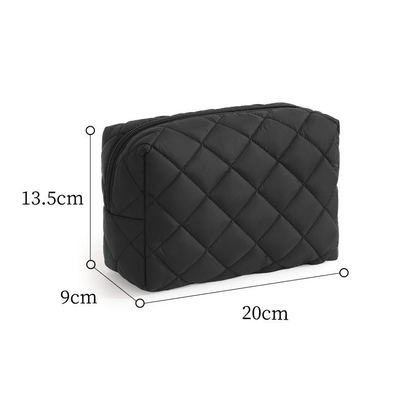 Modern Minimalist Makeup Bag With Polyester Fabric Portable Travel Organizer For Women And Teens