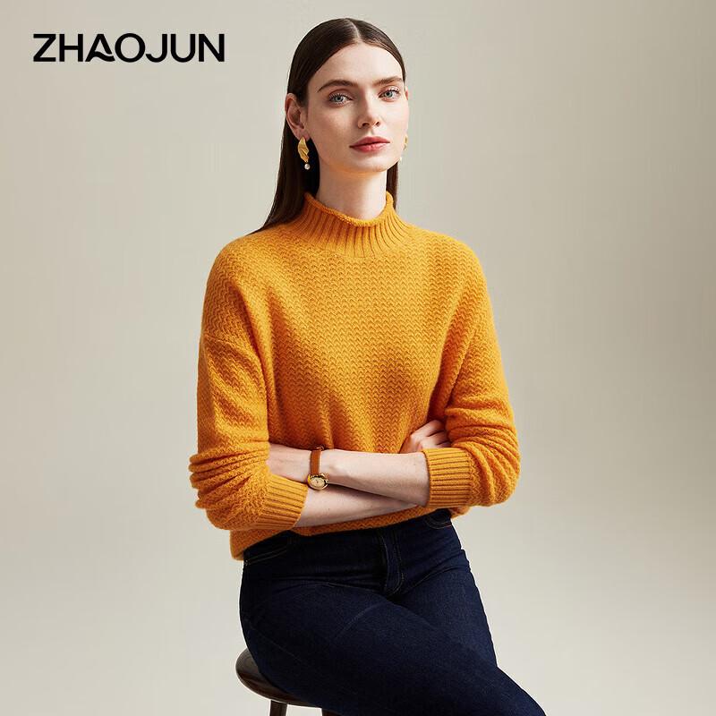 

Zhaojun Women s Pure Cashmere Semi-High Neck Sweater L