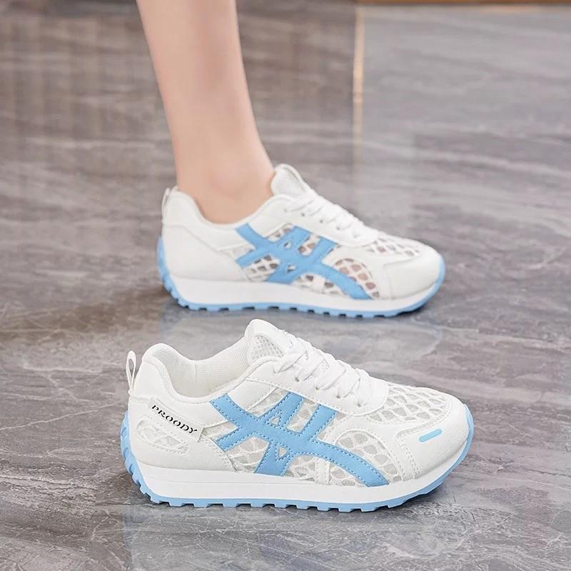 

Women S Autumn New Mesh Breathable Outdoor Anti Slip Running Shoes Lightweight Comfortable Fashionable Lace Up Casual Shoes 38