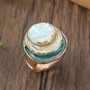 Women's Chic Bohemian Triple-Layer Enamel Ring - KC Golden Plated Zinc Alloy, Stretch Fit - Perfect for Thanksgiving Day & Daily Wear | Durable Platin