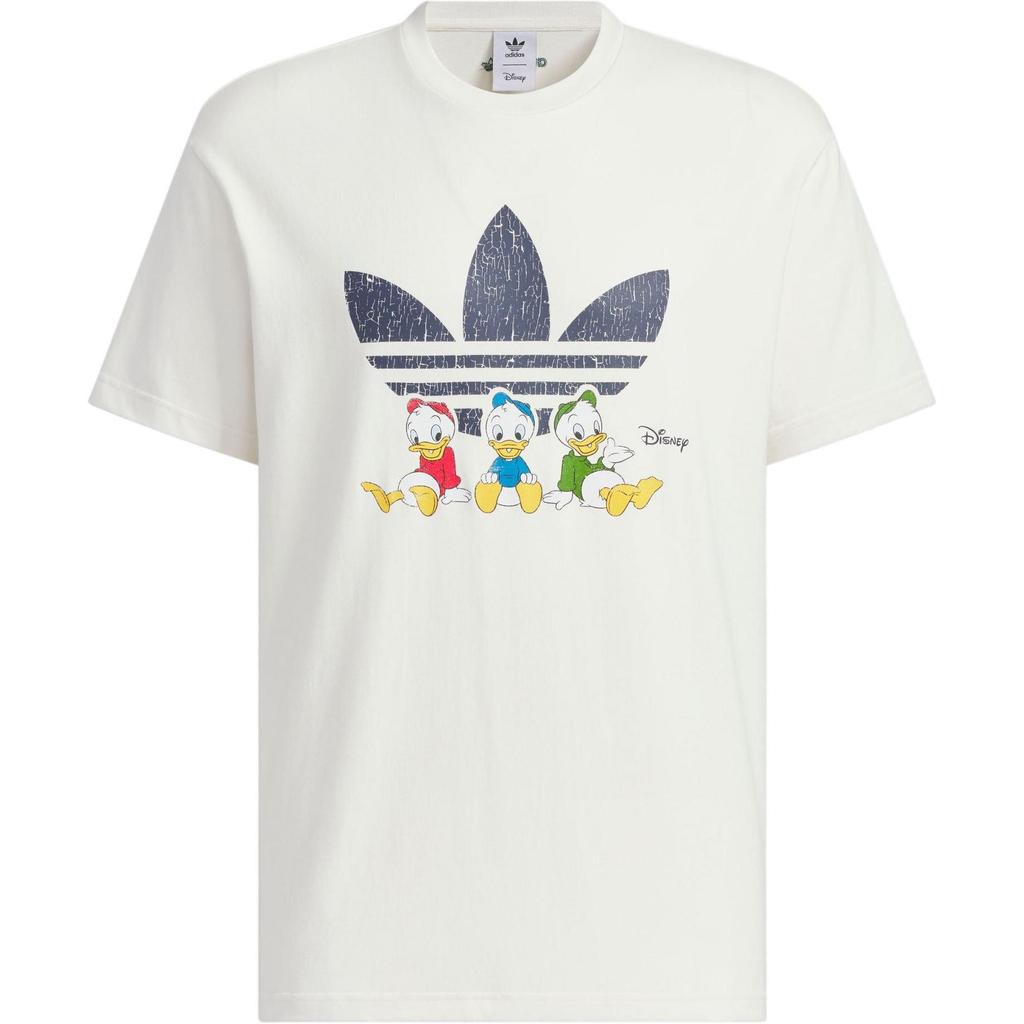 Adidas Originals Disney Collaboration Large Print Short Sleeve T Shirt Unisex White JP1426