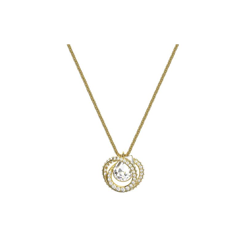 Swarovski Generation Spiral Pear Shape Crystal Gold Plated Necklace Women s Gold Plated 5636511