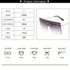 Male and Female Oversized Frameless Square Ocean Lenses - Fashionable Decorative Accessories Street Pography Props