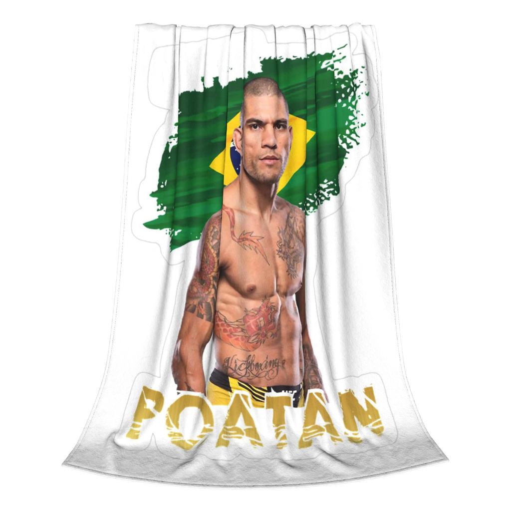 Flannel Throw Blanket Alex Pereira Bootleg Fighter Boxing Warm Plush Blankets Soft Bedspread for Bed Livingroom Home Travel Sofa