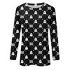 Damen Alltags-Langarmshirt mit Rundhalsausschnitt und Blumen-Print