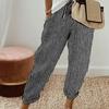 Women's Summer Fashionable Loose Stripe Printed Elastic Waist Drawstring Casual Pants