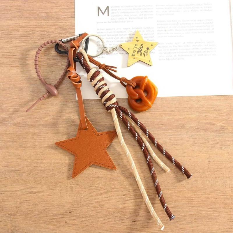Multipurpose Star Shaped Bag Charm Displaying Animal Print And Strong PU Bags Pendant Fahsion Key Accessories