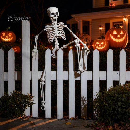 Halloween Skeleton Toy 3ft Life Size Skeleton, Full Body Posable Plastic Prop, Realistic Life-like Decoration Human Bones Model for Yard Patio