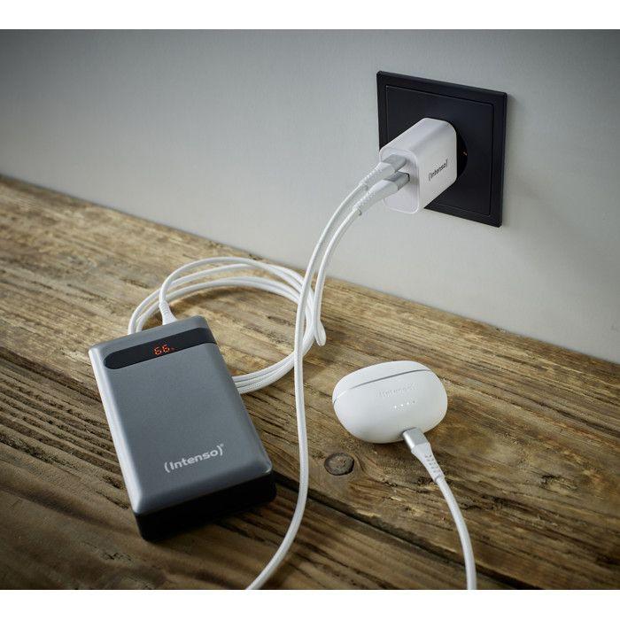 Intenso W30AC USB Charger 30 W 1x USB-A, 1x USB-C® White Interior USB Power Delivery (USB-PD)