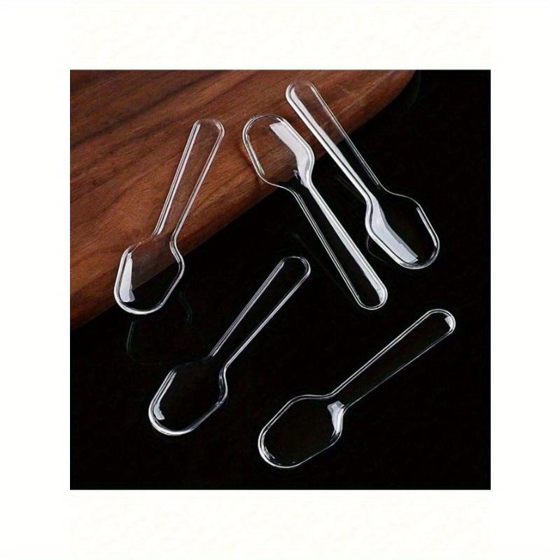 100 ks Průhledná dezertní lžička, Lžička na dort, Lžička na pudink, Lžička na zmrzlinu, Vhodná pro domácnost, Party potřeby, Sada příborů, Kuchyně