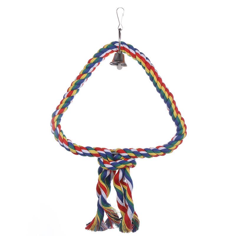 Parrot Cotton Rope Hanging Swing: Climbing & Biting Toy for Small and Medium Birds