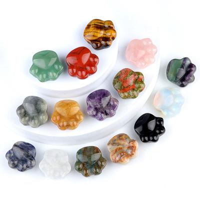 Faux Crystal Cat Paw Ornament Healing Natural Stone Kitten Paw Statue Carving Animal Claw Figurine Desktop Decoration Cat Lovers Gift